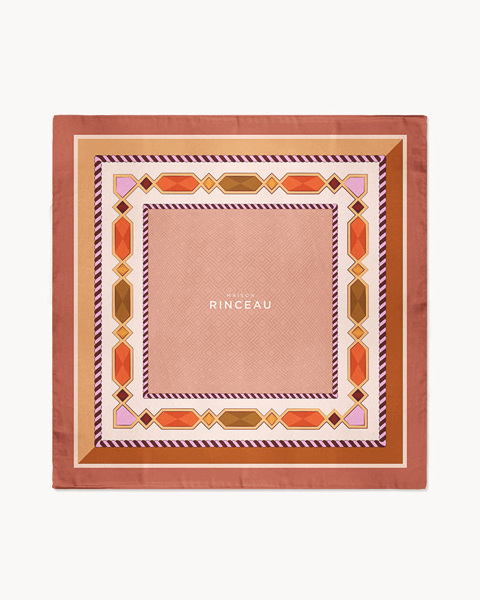 Maison Rinceau MAISON RINCEAU | Le Foulard Coeur sur la Main Corail - satin scarves